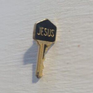 Jesus Is The Key Small Vintage Lapel Pin Tie Tack Brooch